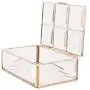 YART Jewelry Box, Transparent Glass Surface + Metal Frame Welding. Bathroom Dresser Table, Ring Necklace Earrings Souvenir Storage Box. Send Daughter Adult Ceremony, Wife Valentine Gift, 1 Boxes of 2