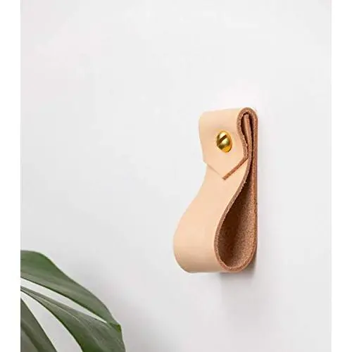 Small Leather Wall Hook, minimalist leather strap hanger for bath towel holder leather wall hook strap towel hook bathroom decor brass towel ring nordic home