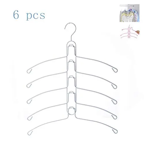 HJYPYJ Magic Hanger,Household Iron Folding Hanger,Multi-Layer Storage Space-Saving Organizer Hangers, Durable/White / 6 pcs HJYPYJ Magic Hanger,Household Iron Folding Hanger,Multi-Layer Storage Space-Saving Organizer Hangers, Durable/White / 6 pcs