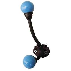 Indianshelf Handmade 1 Artistic Vintage Turquoise Iron Solid Coat Hooks Hangers/Key Holder Wall Mount