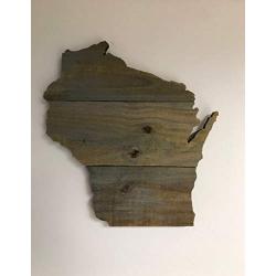 Wisconsin State Shape 16" x 15" Rustic Wood Sign Hanger with options to Personalize