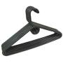 Set of 6 Heavy Duty Tubular Hangers Black Jumbo Plastic Adult Cloth Coat Hanger