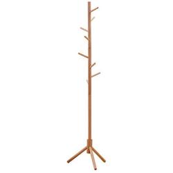 TLTLYMJ Coat Rack, Solid Wood Bedroom Hangers, Home Floor, Simple Office Clothes Rack (Color : Wood Color)