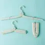 Zmmyr PP Foldable Clothes Hangers Mini Telescopic Travel Folding Hanger Set of 4 (Green)