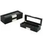 5 Piece Black Wood Watch Display Case Storage Organizer Boxes with Stainless Steel Accents 5 Piece Black Wood Watch Display Case Storage Organizer Boxes with Stainless Steel Accents