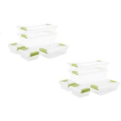 Sterilite Clip Boxes Set Assorted Plastic Storage Container Bins (5 Pack x 2)
