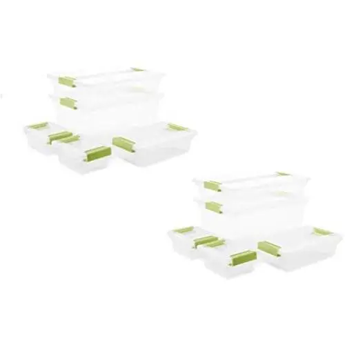 Sterilite Clip Boxes Set Assorted Plastic Storage Container Bins (5 Pack x 2) Sterilite Clip Boxes Set Assorted Plastic Storage Container Bins (5 Pack x 2)