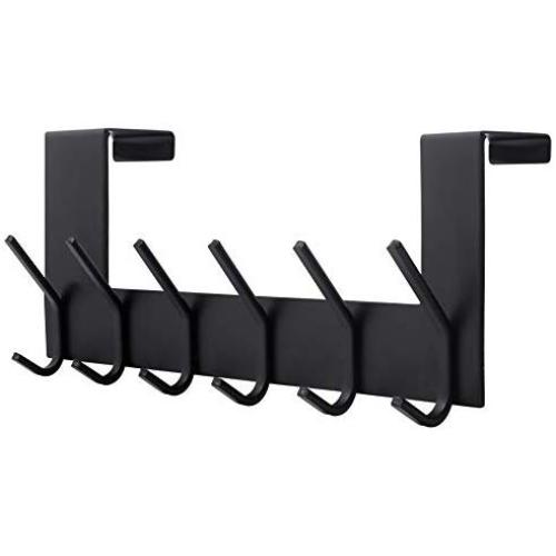Dseap Over The Door Hook Hanger, Over The Door Towel Rack, for Coat Clothes Hat Towel Bathroom, Black