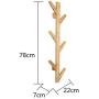 NUOCHEN Wall Hooks Bamboo Wooden Hanging Coat Rack Wall Clothes Hanger Living Room Bedroom Decoration Hanger Wall Shelves 6 Hooks (Color : Retro Color)
