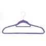 10pcs 45 * 0.5 * 24.5 Plastic Clothes Hangers Porable Purple Flocking with Rail