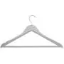 Harbour Housewares Wooden Coat/Clothes Hangers - Trouser Bar & Notches - Grey - Pack of 10