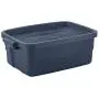 Rubbermaid Roughneck Storage Tote, 10 Gal, Dark Indigo Metallic, Pack of 8, Rugged, Reusable, Stackable, Container Rubbermaid Roughneck Storage Tote, 10 Gal, Dark Indigo Metallic, Pack of 8, Rugged, Reusable, Stackable, Container