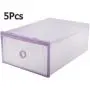 Liusin 5-Pack Foldable Stackable Shoe Boxes Clear Plastic Compact Womens Mens Shoe Storage Boxes Container Organizer for Home DIY 11 x8 x5 Inch (Purple) Liusin 5-Pack Foldable Stackable Shoe Boxes Clear Plastic Compact Womens Mens Shoe Storage Boxes Container Organizer for Home DIY 11 x8 x5 Inch (Purple)
