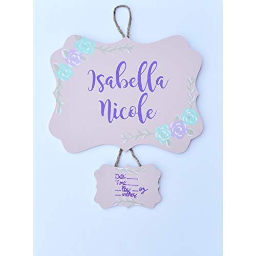 Infant hospital door hanger Isabella design