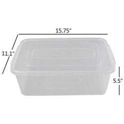 Pekky 15 Quart Plastic Storage Box, Clear Bin Organizer(2 Packs)