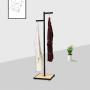 WZP Clothing Display Stand Creative Metal Wrought Iron Floor Coat Rack,Wooden Nordic Easy to Assemble Stainless Steel Bedroom Independent Hanger Nakajima/Black/As Shown