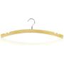 HANGERWORLD 10 Crescent Shaped 16.5inch Natural Wooden Notched Top Coat Clothes Garment Hangers with Metal Hook