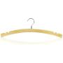 HANGERWORLD 20 Crescent Shaped 16.5inch Natural Wooden Notched Top Coat Clothes Garment Hangers with Metal Hook