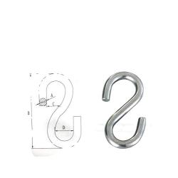 S Shaped Hook - Marine Grade 316 Stainless Steel 1.37'' Long, 1/8'' Thick Metal Hook for Hanging and Utility Use (6)