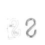 S Shaped Hook - Marine Grade 316 Stainless Steel 1.37'' Long, 1/8'' Thick Metal Hook for Hanging and Utility Use (6)