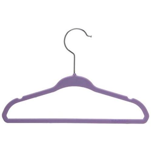 BriaUSA Kids Baby Clothes Hangers Purple Steel Hooks ?Ultra Slim, Sturdy Saves You Extra Space ? Boxes of 20