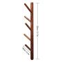 YOYAI Wood Coat Rack Hooks Wall Mounted Wood Wall Hooks Hat Rack Towel Hanger Detachable Modern Design Handcraft Tree Branch Heavy Duty Peg Rack(Black Walnut 5 Hooks)