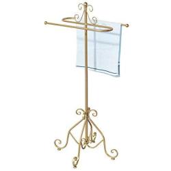 Free Standing Towel Rack for Bathroom, Metal Towel Holder Coat Rack for Living Room, Towel Bar Rack, Clothes Hanger and Accessories Stand, 33×33×98 cm,Gold