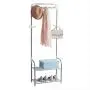 WZP Clothing Display Stand,Home Entrance Hall Living Room Bedroom Coat Rack,One Economic Stainless Steel Shoe Rack Hanger More Storage/White/As Shown