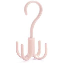 Leyeet 360-degree Rotation Hanging Hook Storage Hanger Home Use for Clothes Bag Hat Scarf (Color : Pink)