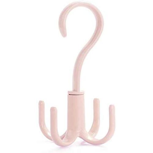 Leyeet 360-degree Rotation Hanging Hook Storage Hanger Home Use for Clothes Bag Hat Scarf (Color : Pink)