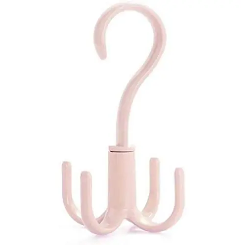 Leyeet 360-degree Rotation Hanging Hook Storage Hanger Home Use for Clothes Bag Hat Scarf (Color : Pink)