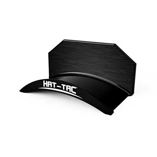 HAT-TAC - Stick Anywhere Hat Hanger (4-Pack) Curved Multi-Purpose Baseball Cap Rack Headphone Wall Mount Adhesive (Brushed Metal) HAT-TAC - Stick Anywhere Hat Hanger (4-Pack) Curved Multi-Purpose Baseball Cap Rack Headphone Wall Mount Adhesive (Brushed Metal)