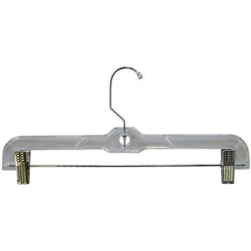 12" Skirt Pant Clothes Hanger Retail Display Store Fixture Clear Lot of 100 New 12" Skirt Pant Clothes Hanger Retail Display Store Fixture Clear Lot of 100 New