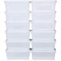 Happygrill 12 Liter Clear Storage Boxes Containers, 12-Pack Stackable Storage Bin for Home & Office