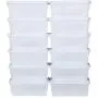 Happygrill 12 Liter Clear Storage Boxes Containers, 12-Pack Stackable Storage Bin for Home & Office