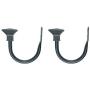 Flameer 1 Pair U-Shape Window Curtain Holdbacks Window Decorative Hook Draperies Clothes Hanger - Square_Black