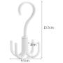 Leyeet 360-degree Rotation Hanging Hook Storage Hanger Home Use for Clothes Bag Hat Scarf (Color : White)
