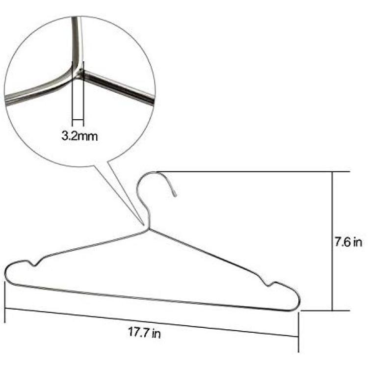 Fayleeko Wire Hangers 17.7 Inch Coat Hangers Strong Heavy Duty