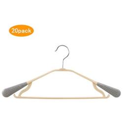 HAOCHIDIAN 20 Pack Plastic Hangers Anti-Slip Home Clothes Hanger Space Saving with Hook Up Hangers for Coats Jackets Pants and Dress Clothes,Gray