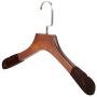 Iddefee Clothes Hanger 10 Piece Retro Wood Hangers Clothing Store Womens Flocking Non-Slip Clothing Hanging High-Grade Thick Wood Clothes Pants Hangers (Color : Photo Color, Size : 39x3cm)