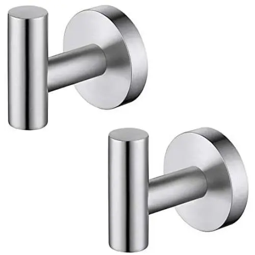 KES Bathroom Wall Towel Hooks No Drill Heavy Duty Robe Hook Holder SUS304 Stainless Steel Brushed 2 Pack, A2164DG-2-P2 KES Bathroom Wall Towel Hooks No Drill Heavy Duty Robe Hook Holder SUS304 Stainless Steel Brushed 2 Pack, A2164DG-2-P2