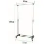 Adjustable Rolling Clothes Hanger Coat Rack Floor Hanger Storage Wardrobe Clothing Drying Racks with Shoe Rack