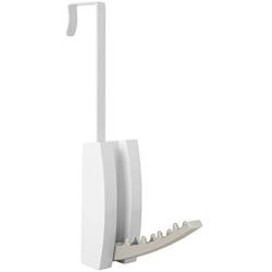 Umbra, White, Nickel Flip Valet Wall Mounted or Over-The-Door Modern, Sleek, Space-Saving Hook, Holds Multiple Hangers for Organizing Clothes