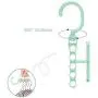 10pcs Random Color Hangers for Clothes Windproof Hanger Fixed Holder Buckle Household Anti-Slip Clothes Hanger Plastic 5 Circle Hanger Organizer