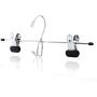 HANGERWORLD 6 Chrome 13.4inch Metal Pants Skirt Adjustable Black Non Slip Clip Coat Clothes Garment Hangers with Accessory Hook