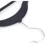 JUPAI 100pcs 450.524.5 Plastic Flocking Clothes Hangers with Rail Velvet Hangers Heavy Duty - Non Slip -Space Saving Clothes Hangers Black