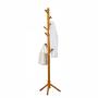 DNSJB Floor Standing Solid Wood Coat Rack Stand Tree-Shaped Creative Bedroom Clothes Hat Hanger with 8 Hooks, Wood Color (Color : Wood Color)