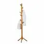 DNSJB Floor Standing Solid Wood Coat Rack Stand Tree-Shaped Creative Bedroom Clothes Hat Hanger with 8 Hooks, Wood Color (Color : Wood Color)