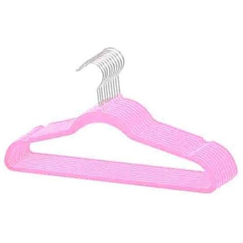 Home Basics Velvet Hangers Non-Slip Hanger-120 Pack-Clothes Hangers, Space Saving Ultra Slim Velvet Hanger with Rotating Steel Hook (120, Pink) Home Basics Velvet Hangers Non-Slip Hanger-120 Pack-Clothes Hangers, Space Saving Ultra Slim Velvet Hanger with Rotating Steel Hook (120, Pink)