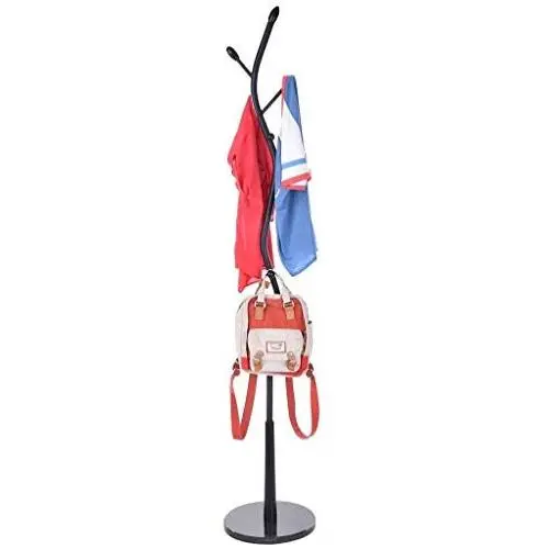 Aviat Coat Rack Free Standing Metal Holder,Easy Assembly&Sturdy&Vine Design,Tree Hallway/Entryway Coat Hanger Stand Storage Shelf for Clothes,Suits,Shoes,Bag Scarf [Ship from USA] (Black)